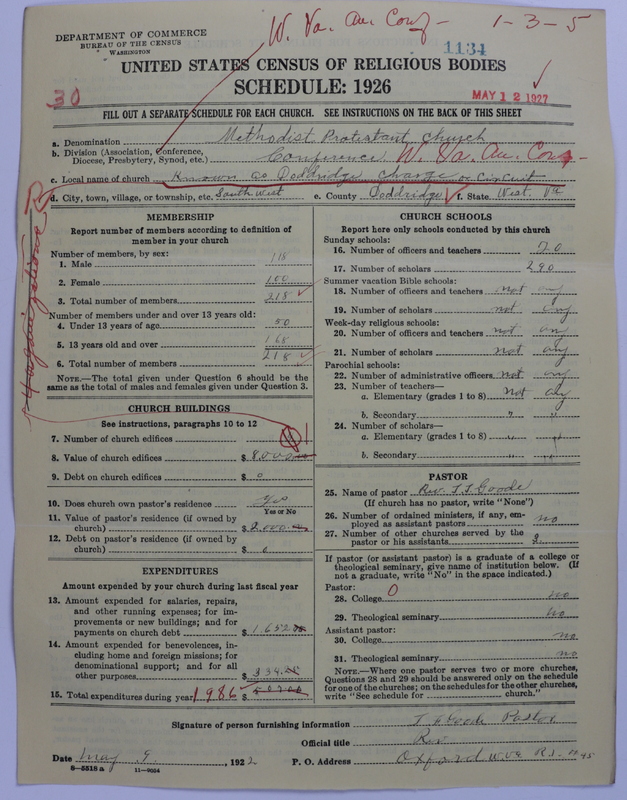 Scan of Methodist Protestant Church: 1134