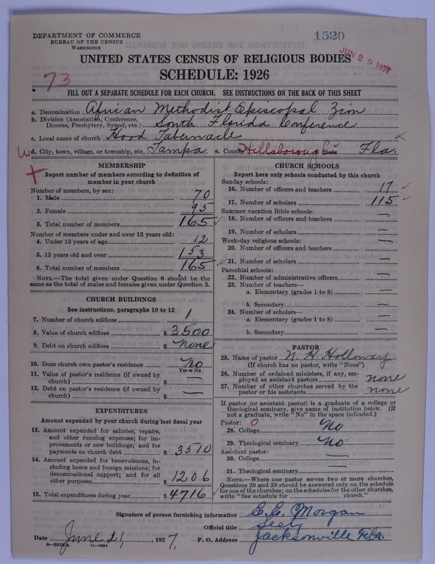 Scan of African Methodist Episcopal Zion Church: 1520