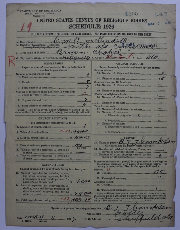 Scan of Colored Methodist Episcopal Church: 1355