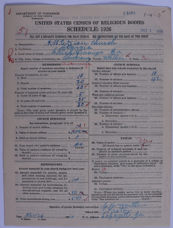 Scan of African Methodist Episcopal Zion Church: 1482