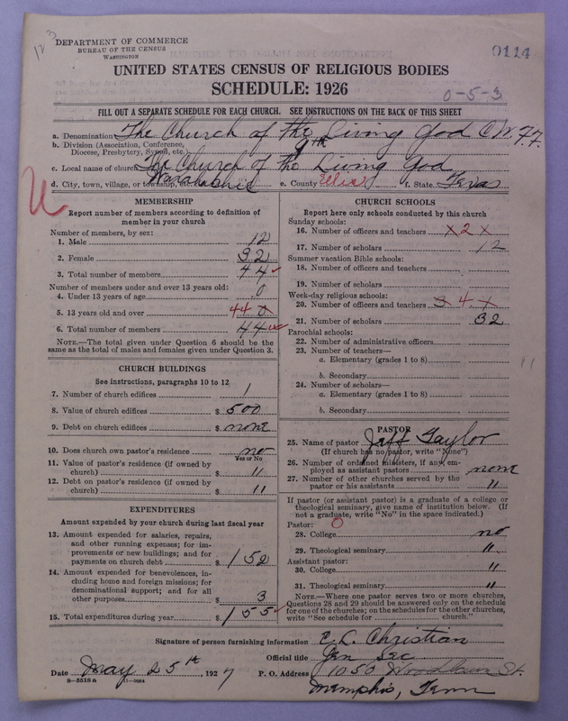 Scan of Church of the Living God, Christian Workers for Fellowship: 114