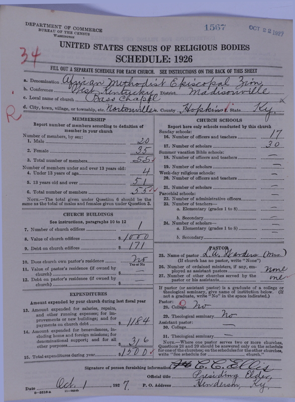 Scan of African Methodist Episcopal Zion Church: 1567