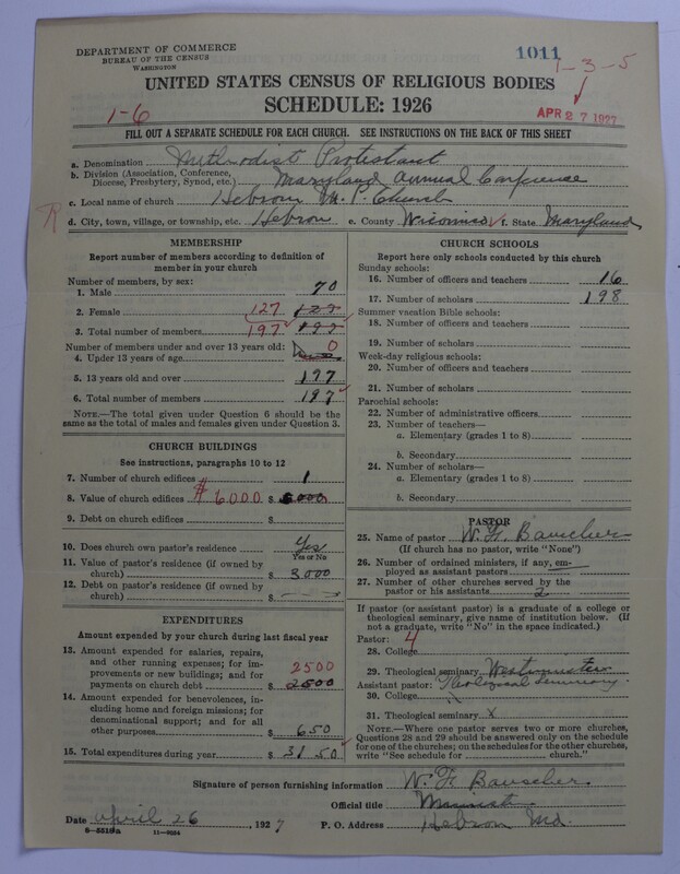 Scan of Methodist Protestant Church: 1011