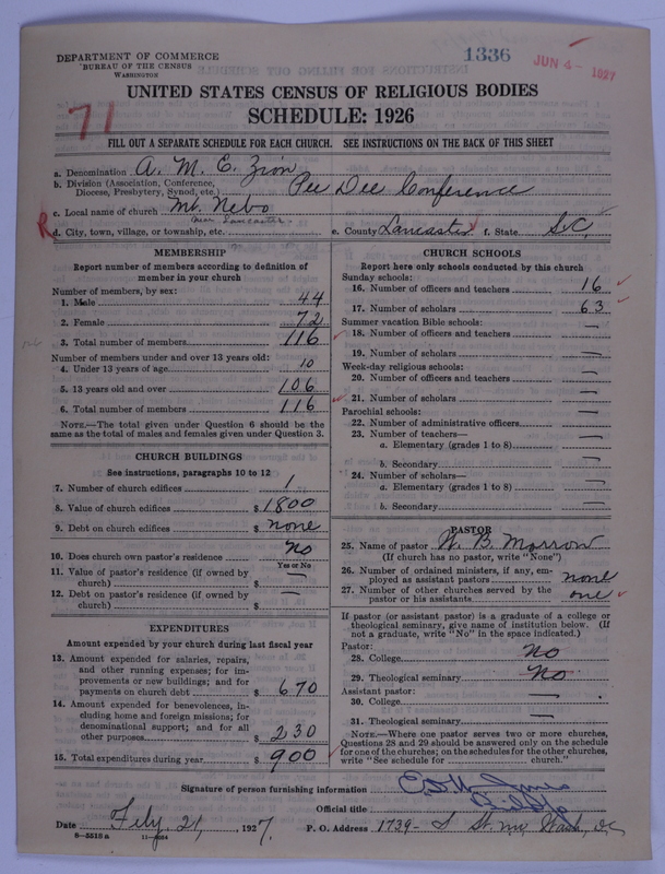 Scan of African Methodist Episcopal Zion Church: 1336