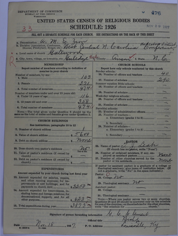 Scan of African Methodist Episcopal Zion Church: 476
