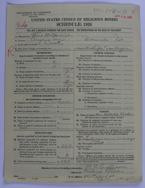 Scan of Free Methodist Church of North America: 1315