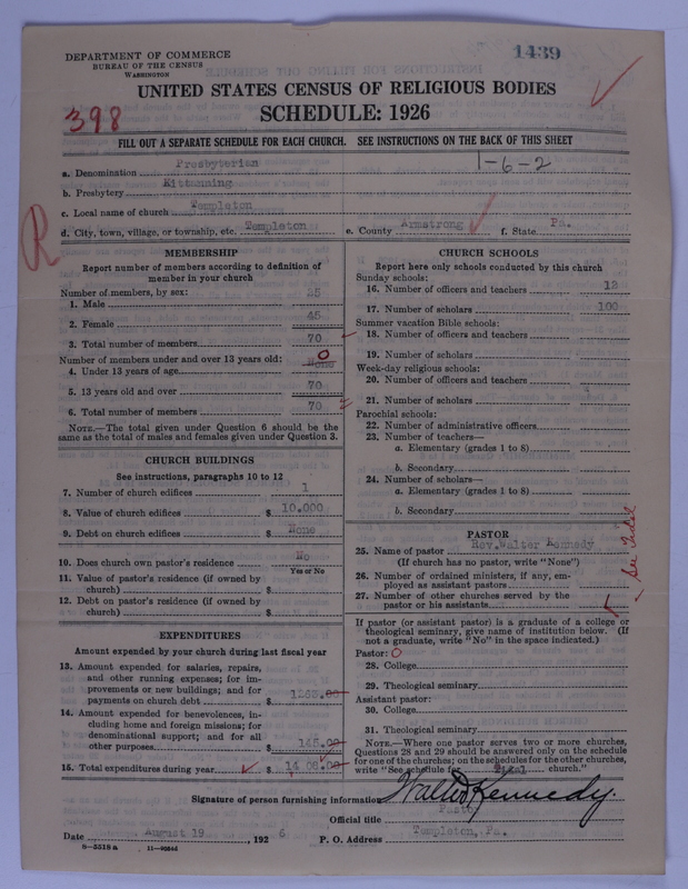 Scan of Presbyterian Church in the United States of America: 1439