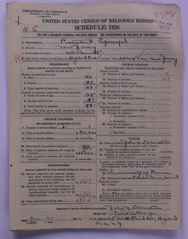 Scan of Protestant Episcopal Church: 1814