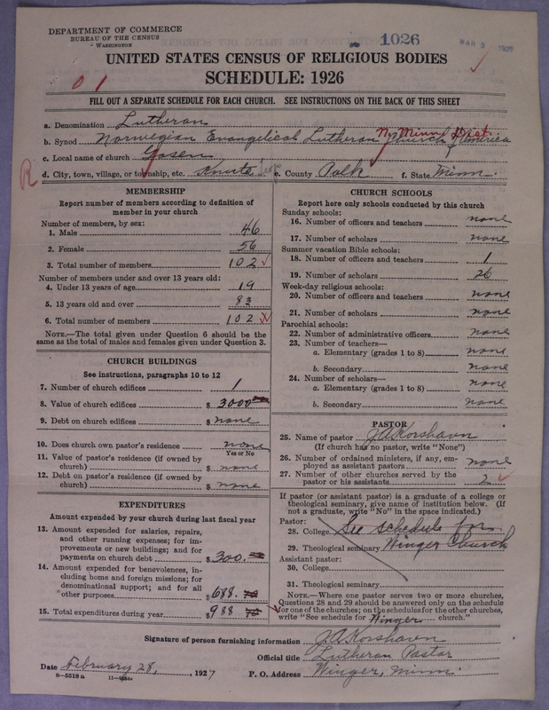 Scan of Norwegian Lutheran Church of America: 1026