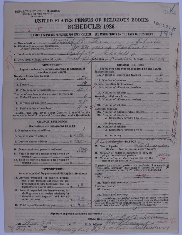 Scan of Church of the United Brethren in Christ: 2634