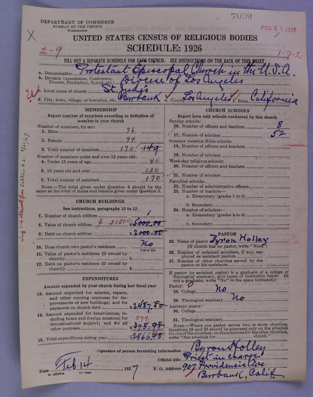 Scan of Protestant Episcopal Church: 7099