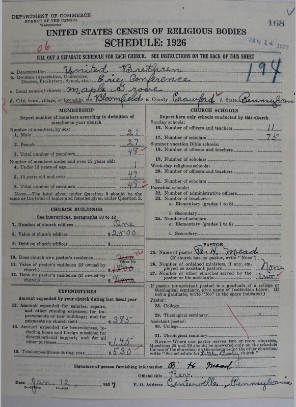 Scan of Church of the United Brethren in Christ: 168