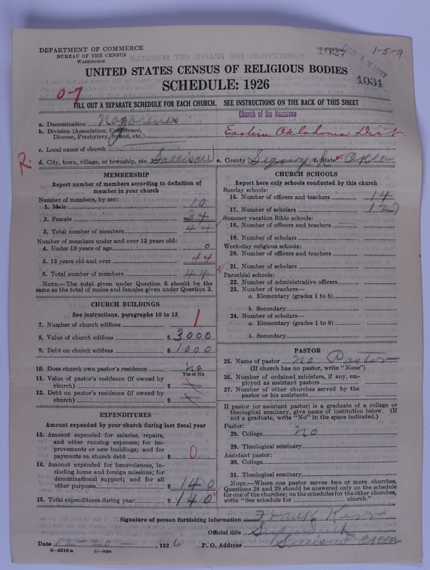 Scan of Church of the Nazarene: 1031