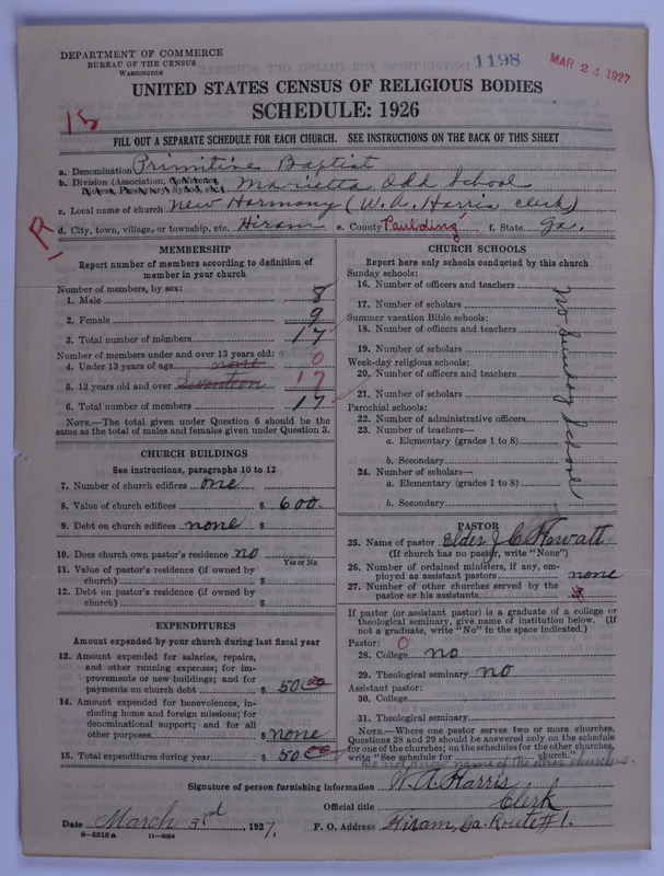Scan of Primitive Baptists: 1198