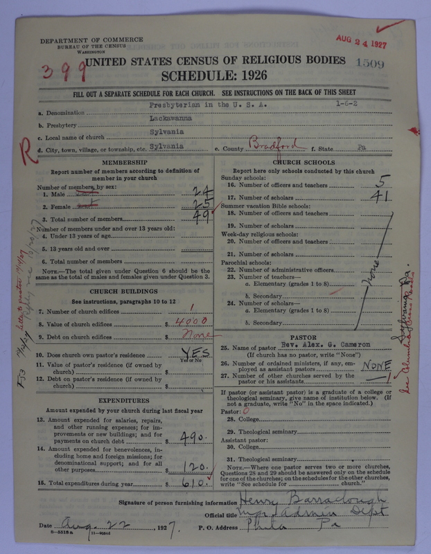 Scan of Presbyterian Church in the United States of America: 1509