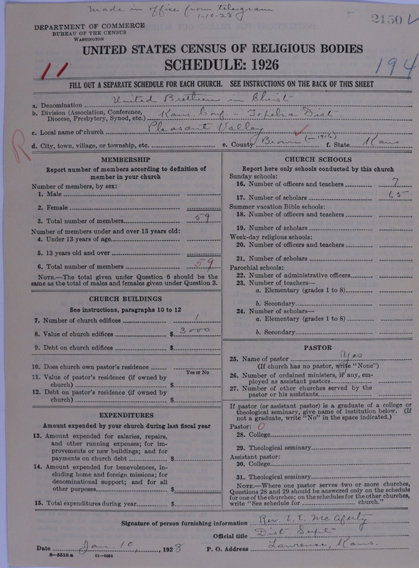 Scan of Church of the United Brethren in Christ: 2150
