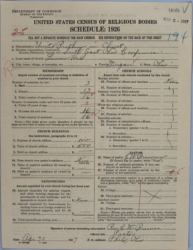 Scan of Church of the United Brethren in Christ: 908
