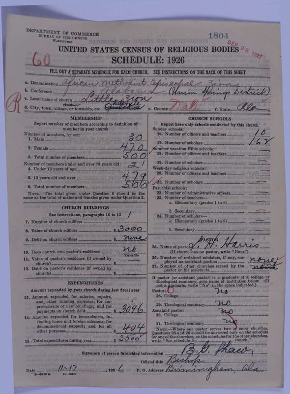 Scan of African Methodist Episcopal Zion Church: 1804