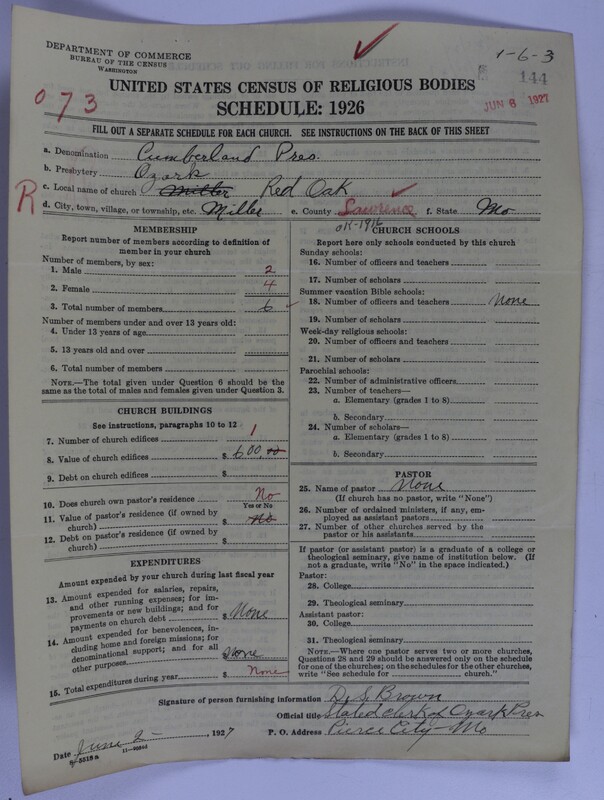 Scan of Cumberland Presbyterian Church: 144