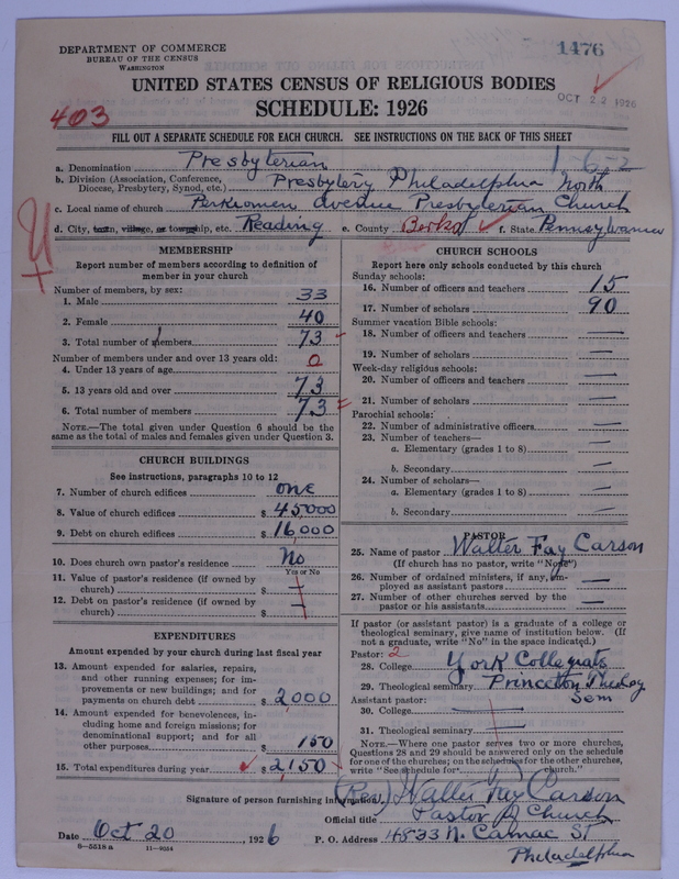 Scan of Presbyterian Church in the United States of America: 1476