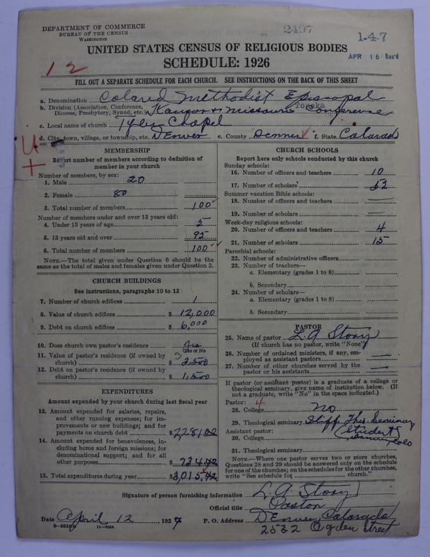 Scan of Colored Methodist Episcopal Church: 2497