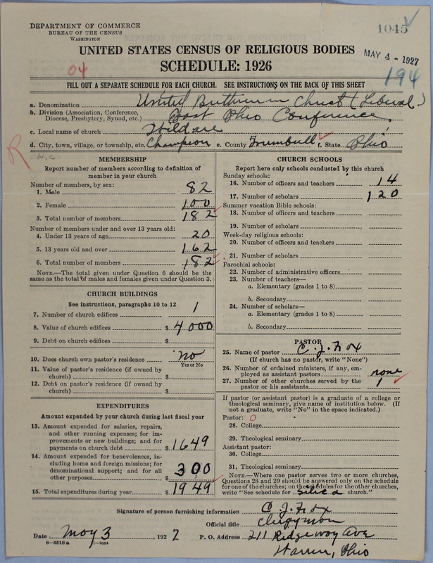 Scan of Church of the United Brethren in Christ: 1045