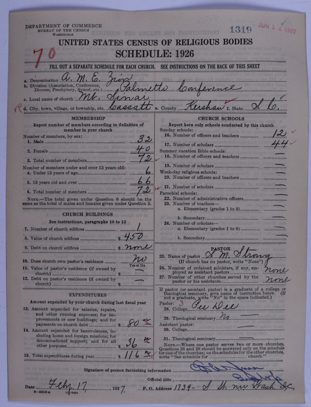 Scan of African Methodist Episcopal Zion Church: 1319