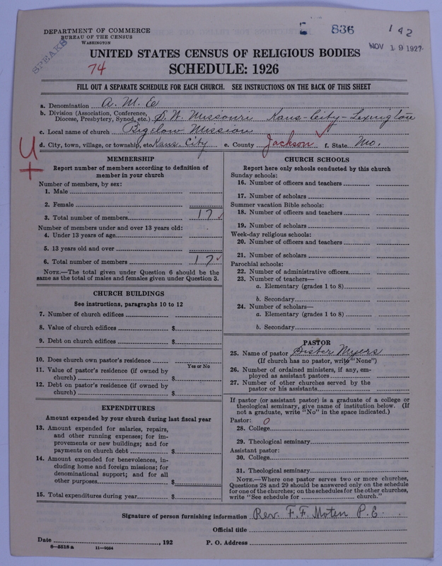 Scan of African Methodist Episcopal Church: 836
