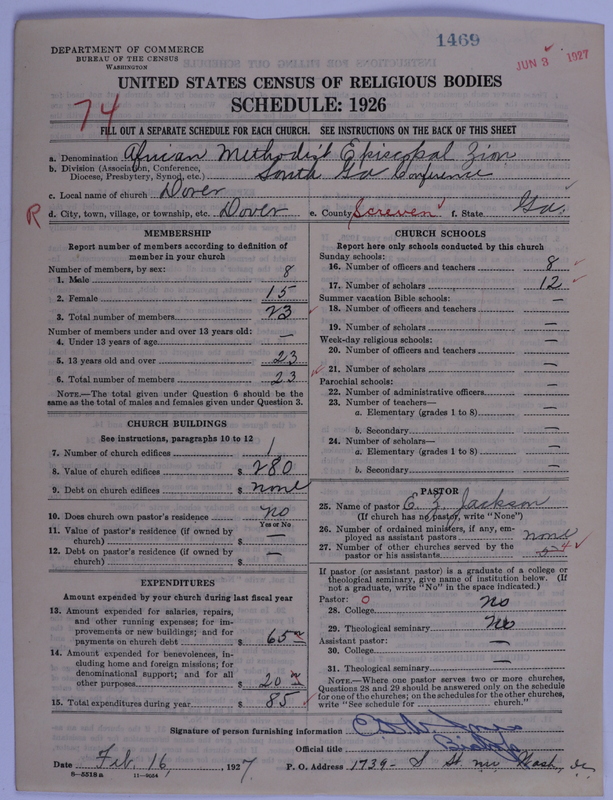 Scan of African Methodist Episcopal Zion Church: 1469