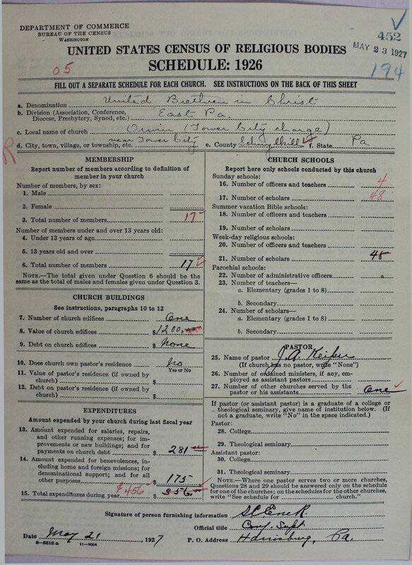 Scan of Church of the United Brethren in Christ: 452