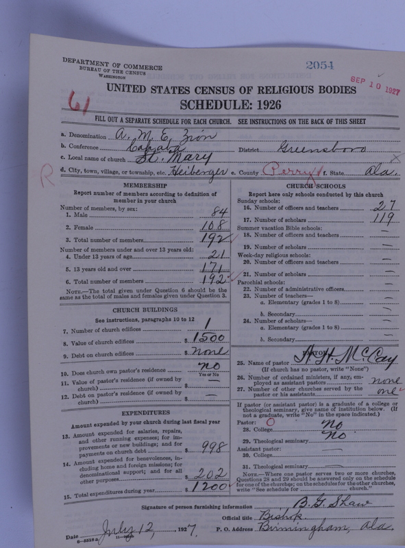 Scan of African Methodist Episcopal Zion Church: 2054