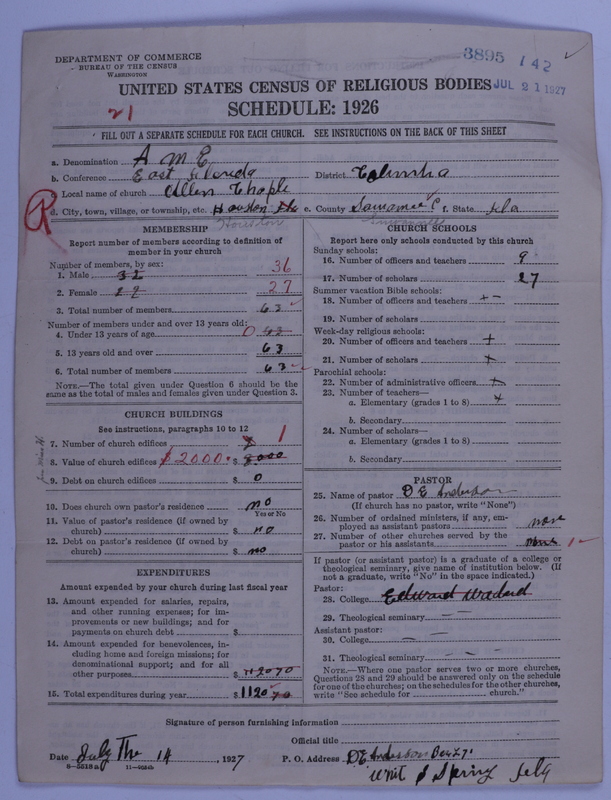 Scan of African Methodist Episcopal Church: 3895