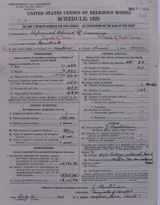Scan of Reformed Church in America: 650