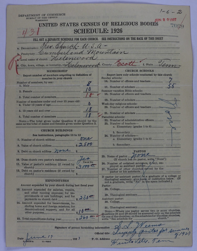 Scan of Presbyterian Church in the United States of America: 7029