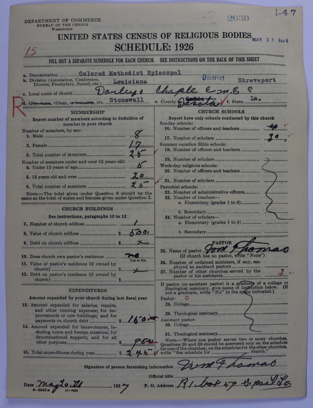 Scan of Colored Methodist Episcopal Church: 2030