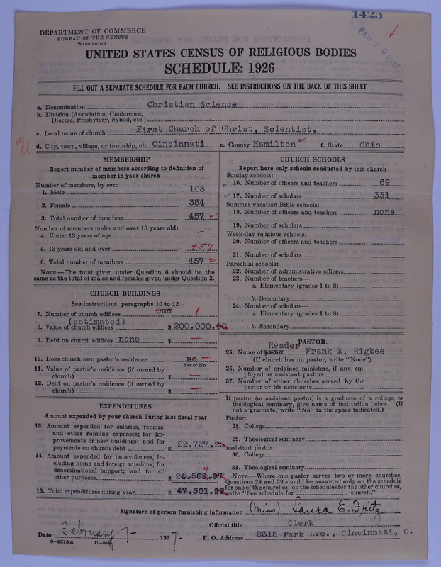 Scan of Church of Christ, Scientist: 1425