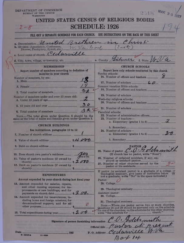 Scan of Church of the United Brethren in Christ: 2518