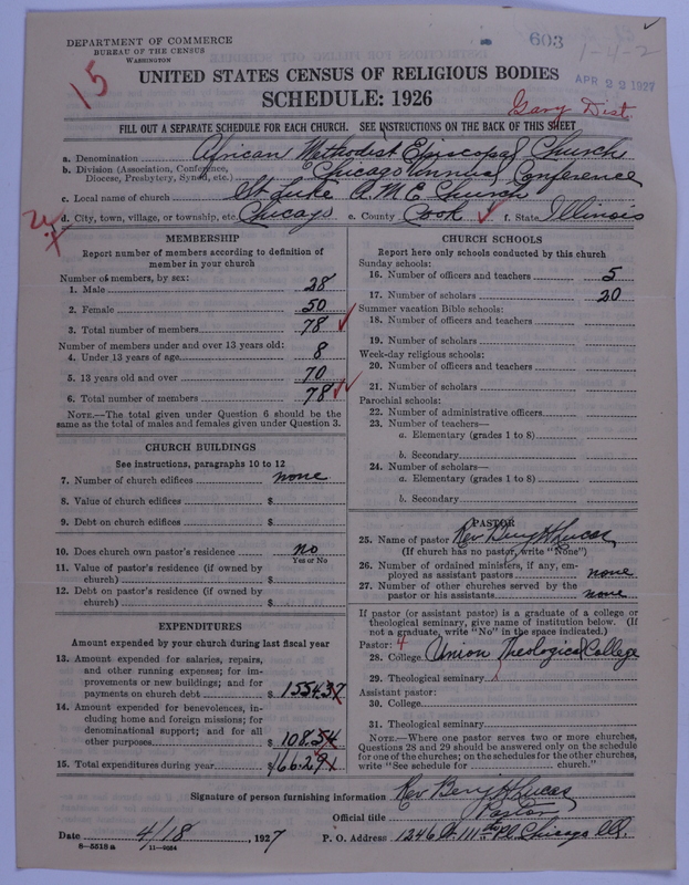 Scan of African Methodist Episcopal Church: 603