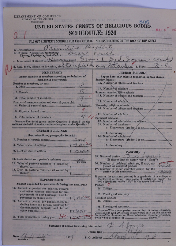 Scan of Primitive Baptists: 806