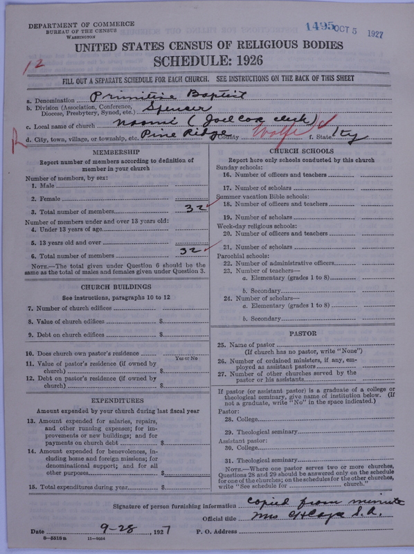 Scan of Primitive Baptists: 1495