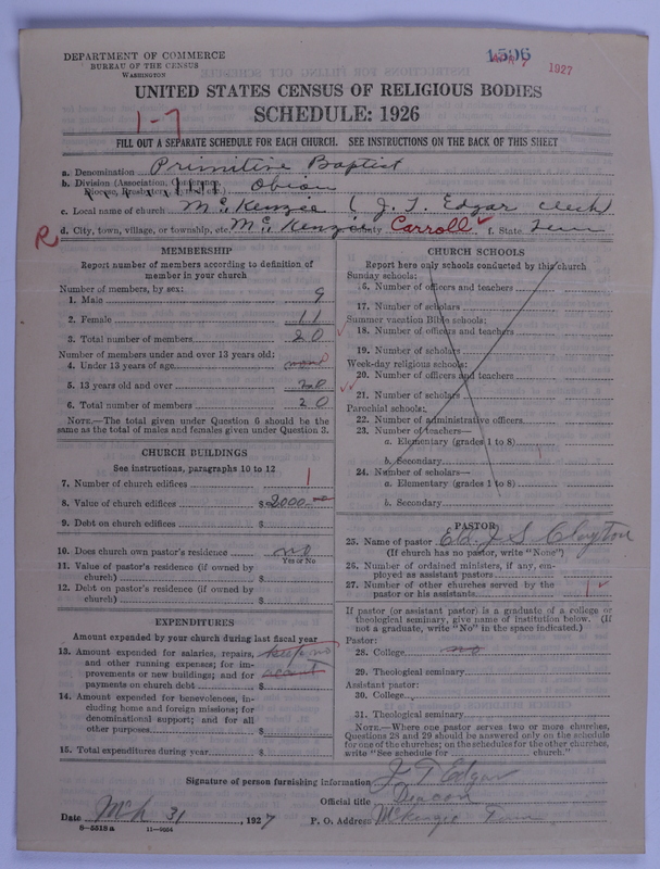 Scan of Primitive Baptists: 1506