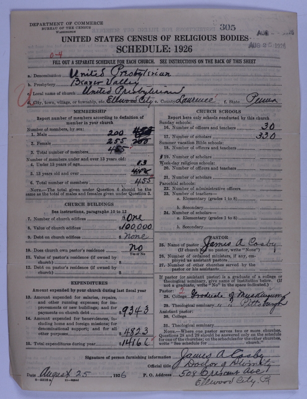 Scan of United Presbyterian Church of North America: 305