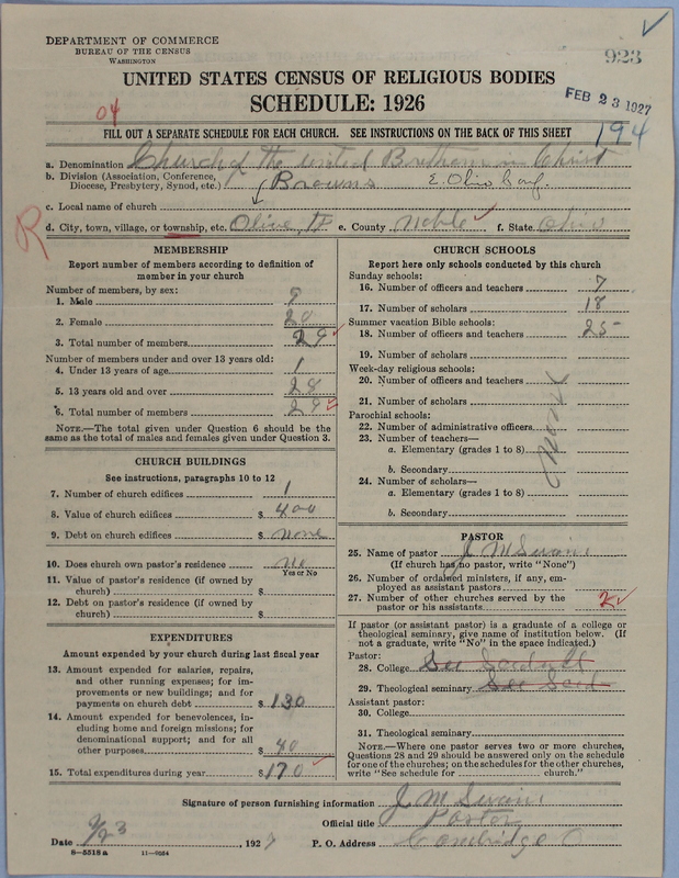 Scan of Church of the United Brethren in Christ: 923