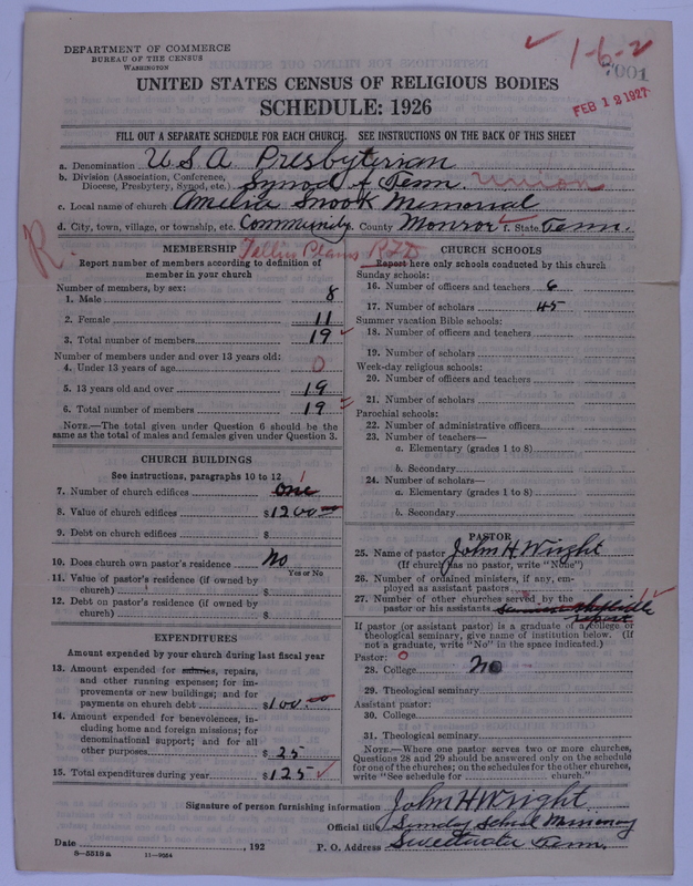 Scan of Presbyterian Church in the United States of America: 7001