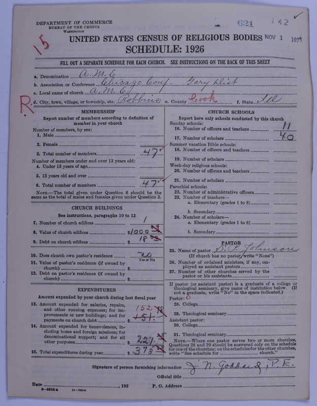 Scan of African Methodist Episcopal Church: 621