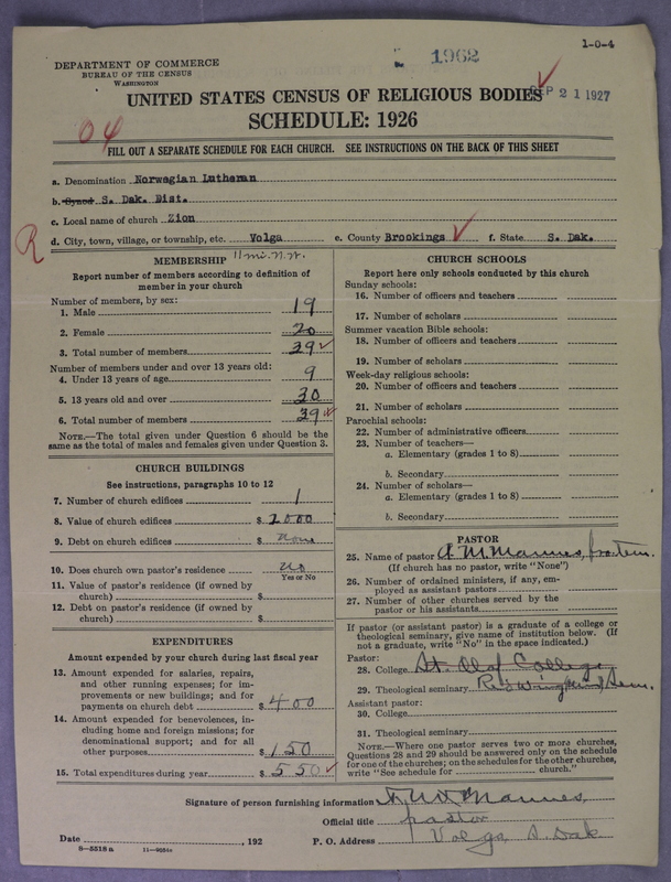 Scan of Norwegian Lutheran Church of America: 1962