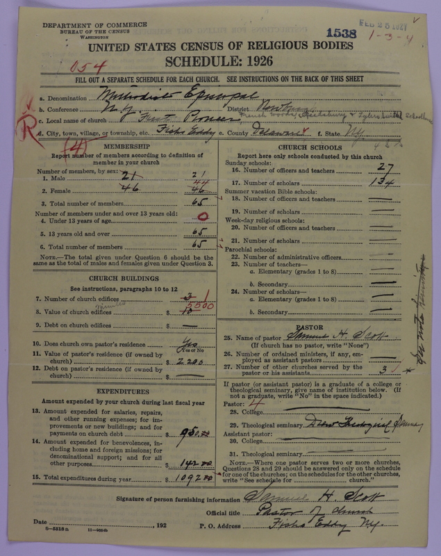 Scan of Methodist Episcopal Church: 1538