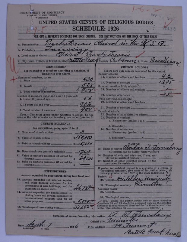 Scan of Presbyterian Church in the United States of America: 3952