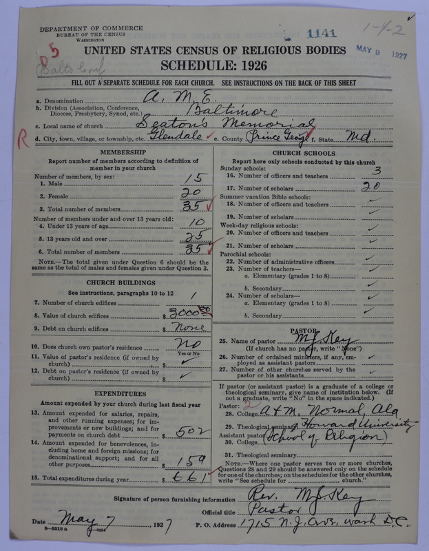 Scan of African Methodist Episcopal Church: 1141