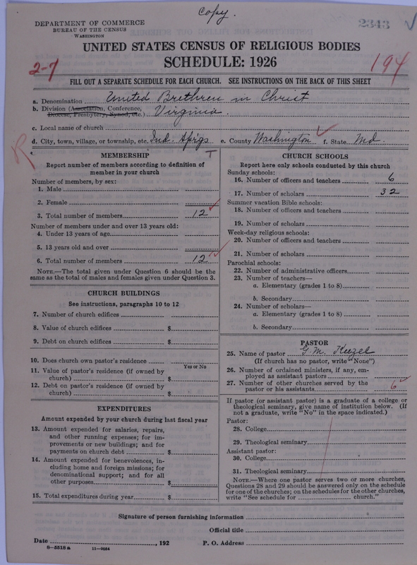 Scan of Church of the United Brethren in Christ: 2343